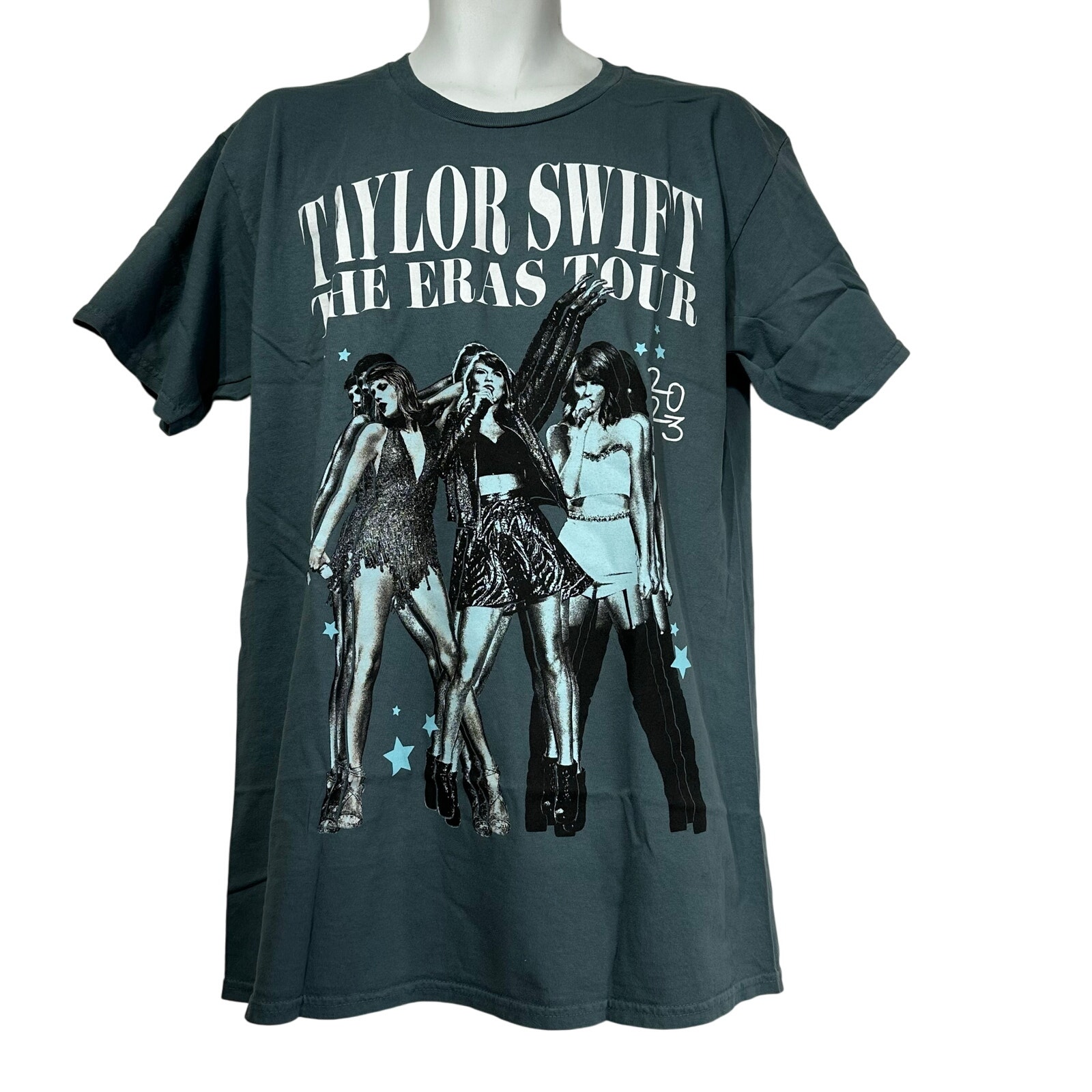 Taylor Swift "The Eras Tour" Tour T-Shirt 1989 World Tour Edition Sz L Necklace